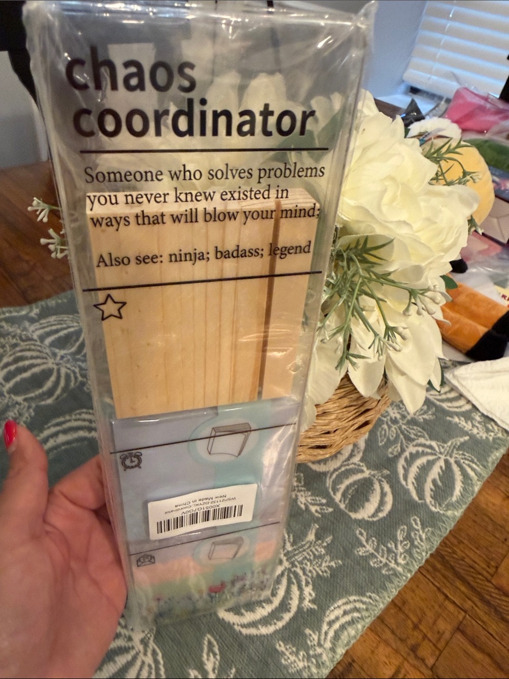 Chaos Coordinator Acrylic Desk Organizer w/stand & sticky note pads - Picture 7 of 12